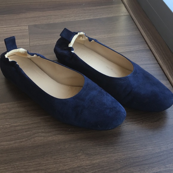 Everlane Shoes - Everlane Day Flats Navy Suede
